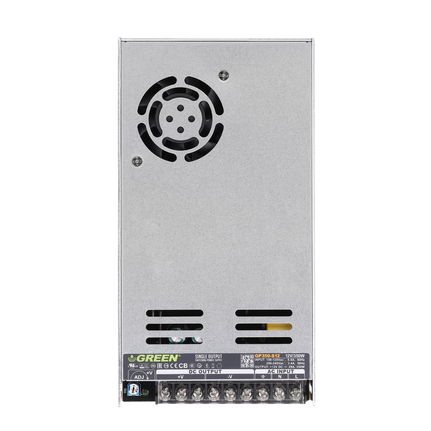منبع تغذیه سوئیچینگ 12 ولت 29 آمپر گرین مدل GP350-S12 منبع تغذیه سوئیچینگ 12 ولت 29 آمپر گرین مدل GP350-S12