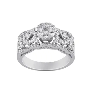 انگشتر طلا 18 عیار زنانه جواهری سروری مدل 11428