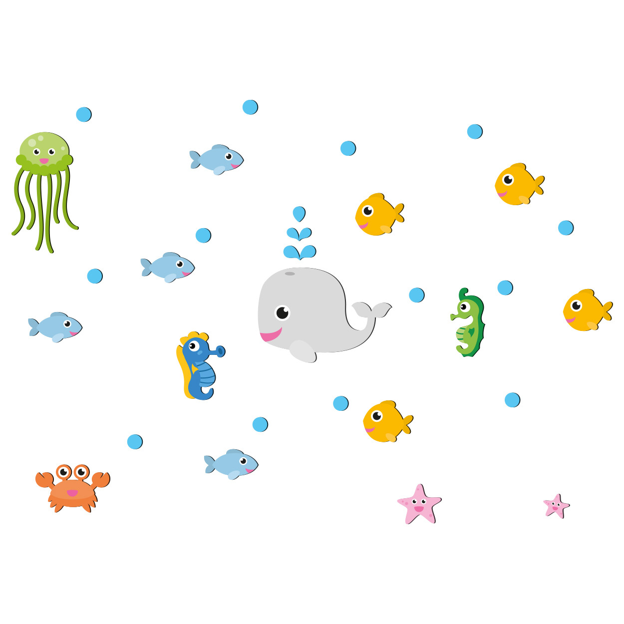 استیکر چوبی کودک باروچین مدل ماهی های رنگارنگ کد 1248