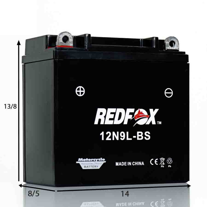 باتری موتورسیکلت رد فاکس مدل 12V9AH پایه بلند
