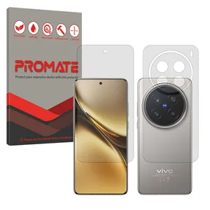 Promate Resistant model transparent screen protector suitable for Vivo X200 Pro mobile phone along with the back protector