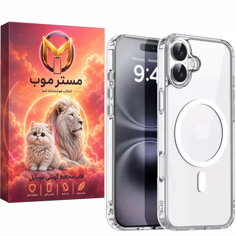 کاور مستر موب مدل مکسیف شفاف مناسب برای گوشی موبایل اپل iPhone 16