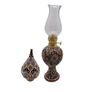 ست چراغ و جاعودی میناکاری مدل 04