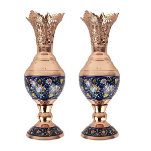 گلدان مسی مدل سنبلدان کد 01 مجموعه 2 عددی