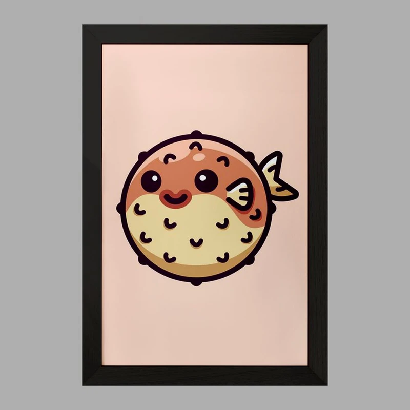 تابلو خندالو مدل حیوانات آبزی ماهی بادکنکی کد 28163