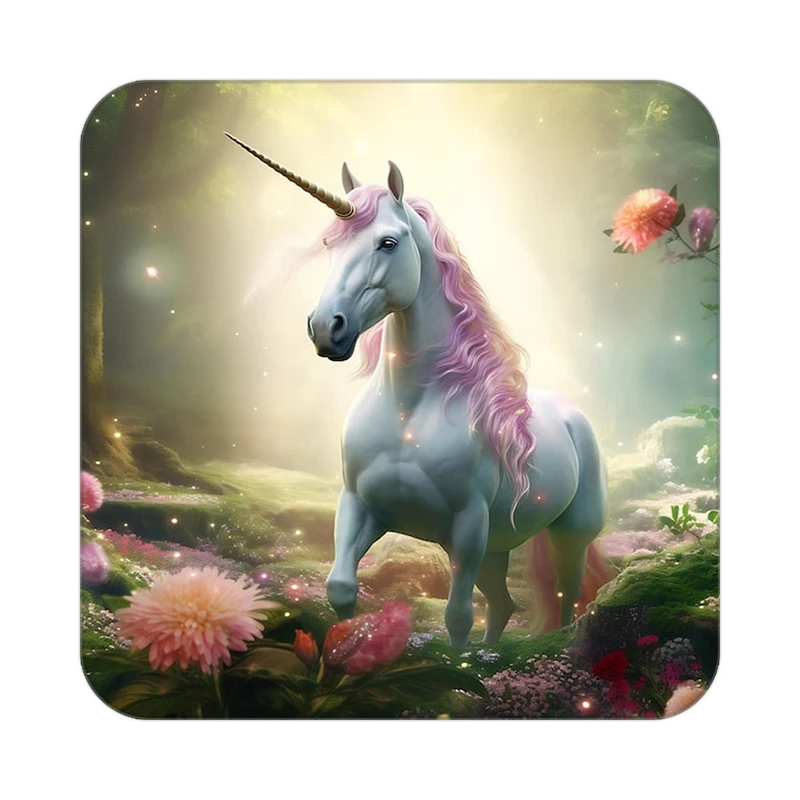 زیر لیوانی کاکتی طرح اسب تک شاخ و یونیکورن مدل mp30652