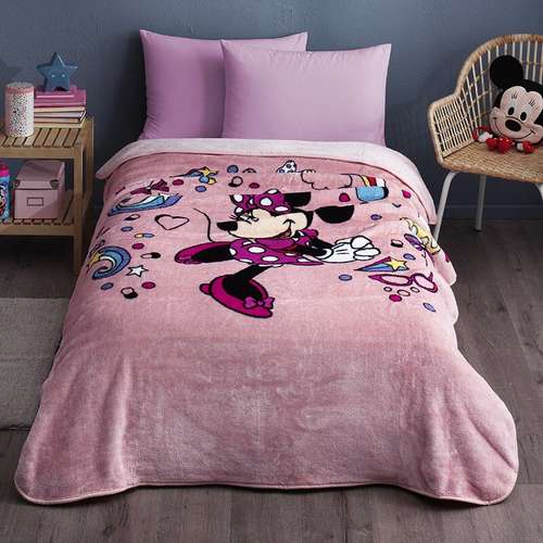  پتوی ازدیلک مدل Minnie Mouse تک نفره سایز 155×215 سانتی متر