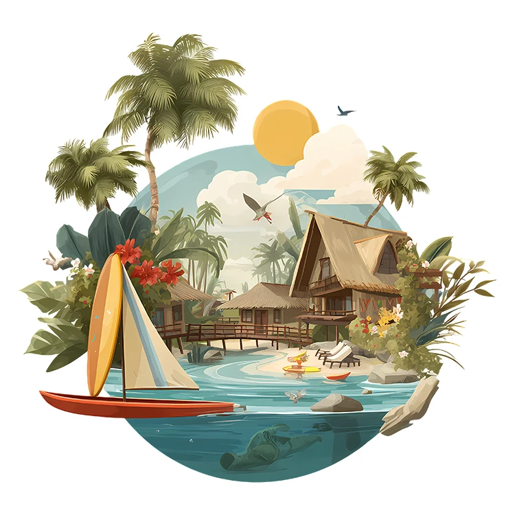 استیکر پارچه و لباس پاد آفرین مدل ساحل تابستانی کد S5631