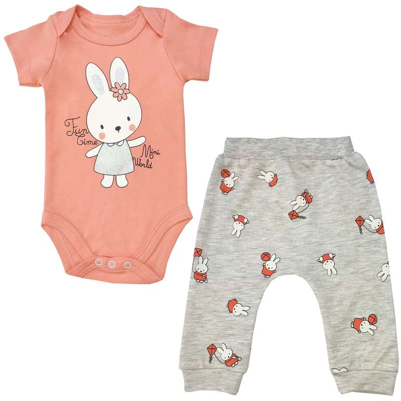 ست بادی و شلوار نوزادی مدل خرگوش کد 3664