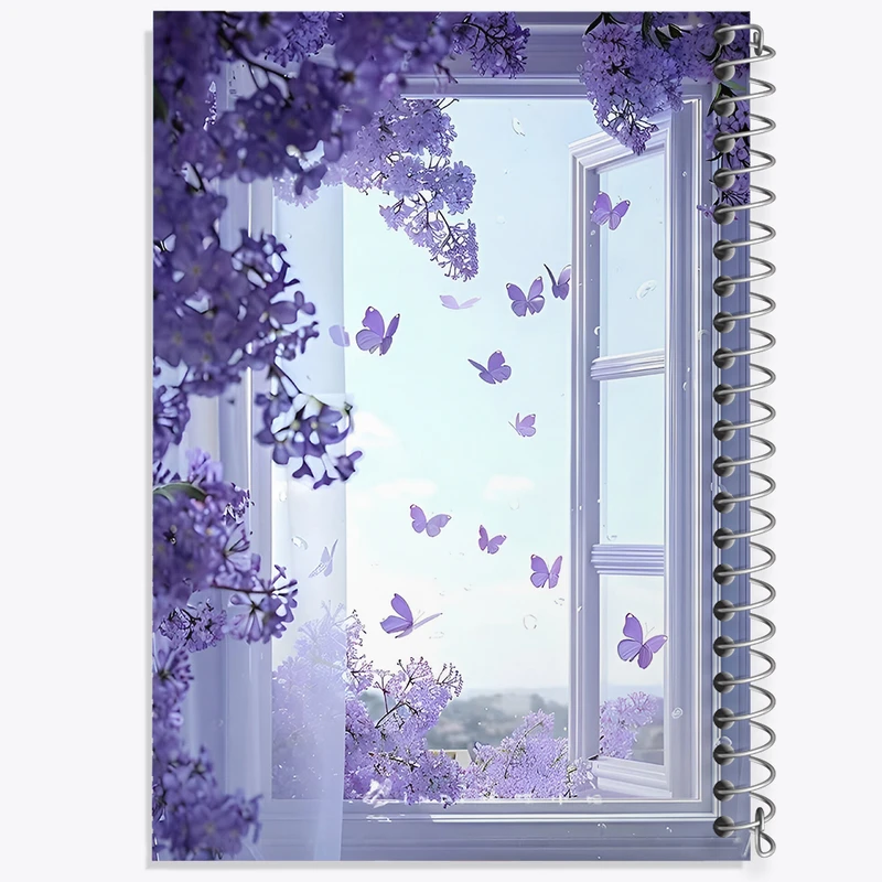 دفتر لیست خرید 50 برگ خندالو طرح پنجره و گل ها کد F7289