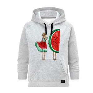 هودی زنانه مدل دختر یلدا کد J155 رنگ طوسی