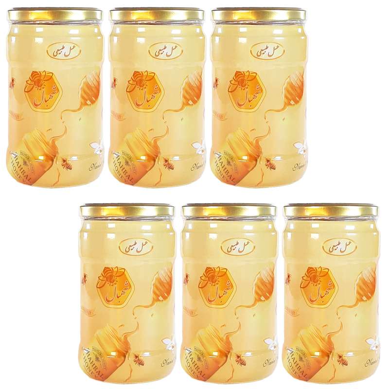 عسل طبیعی تک گل شهبال - 850 گرم بسته 6 عددی