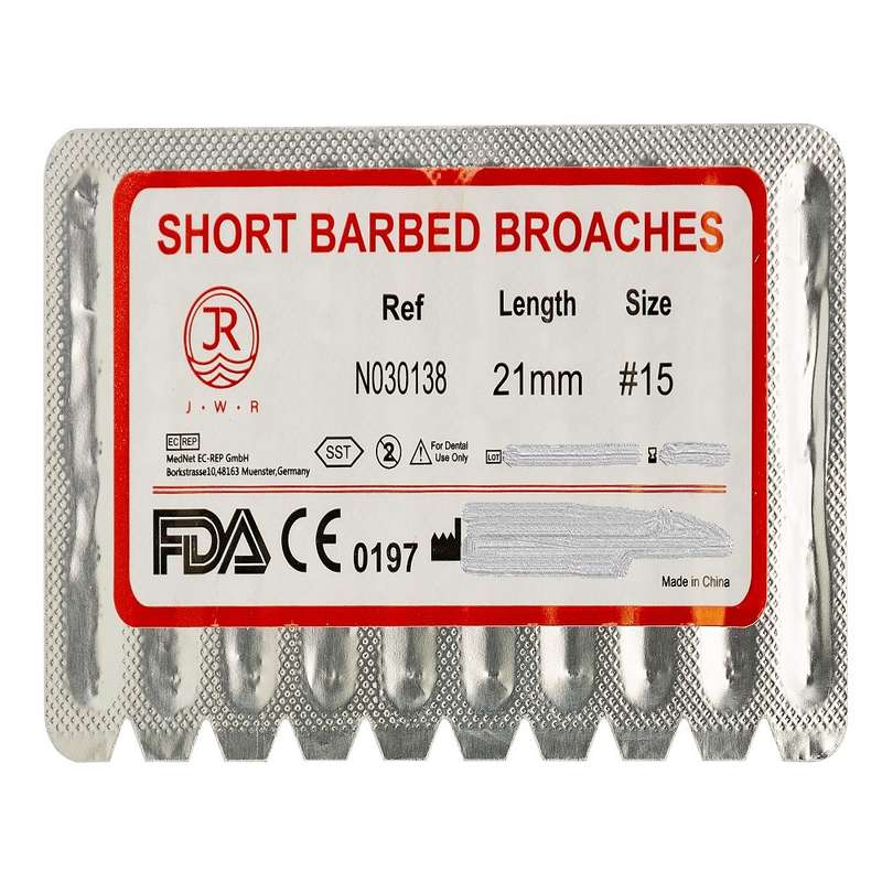 باربروچ دندانپزشکی جی دبلیو آر مدل Broache-15 بسته 10 عددی
