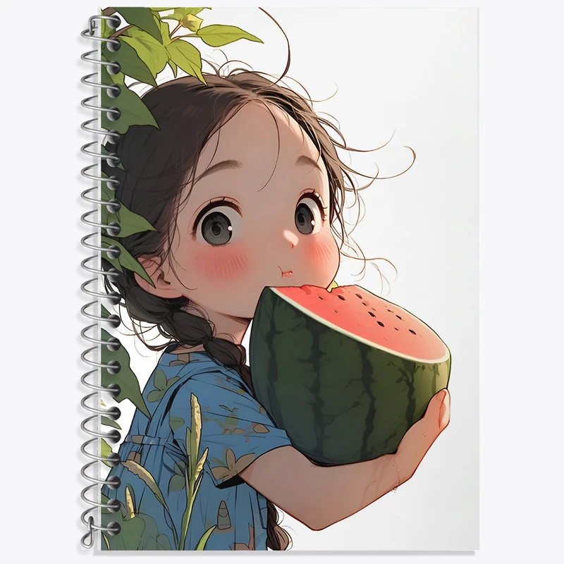 دفتر لغت 50 برگ خندالو طرح دختر و هندوانه کد F7258