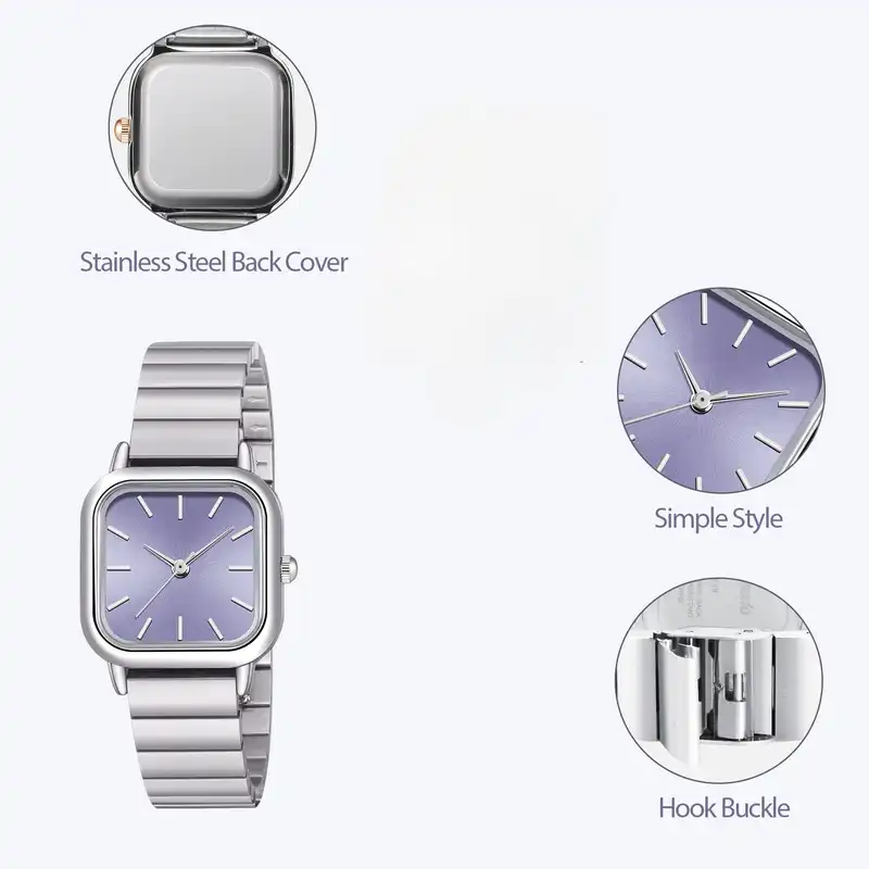 ساعت مچی عقربه ای زنانه مدل کلاسیک بند ریلی فلزی کد 7