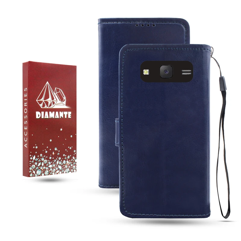 کیف کلاسوری دیامانته مدل Kif_Rd مناسب برای گوشی موبایل سامسونگ Galaxy J7 2015 به همراه بند آویز