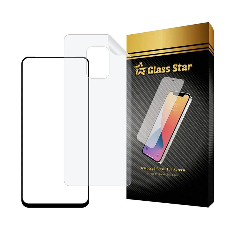 محافظ صفحه نمایش سرامیکی شفاف گلس استار مدل CERAMICNANOST مناسب برای گوشی موبایل شیائومی Redmi Note 9 Pro Max / Redmi Note 9 Pro / Redmi Note 9s به همراه محافظ پشت گوشی هیدروژل