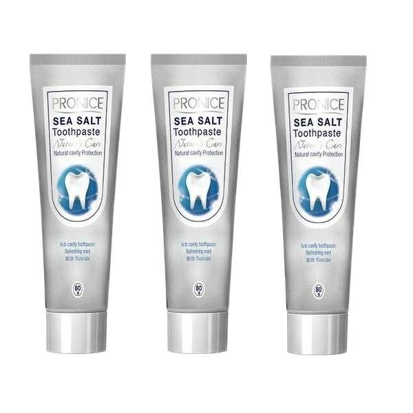 خمیر دندان پرونایس مدل Sea Salt حجم 80 میلی لیتر مجموعه 3 عددی