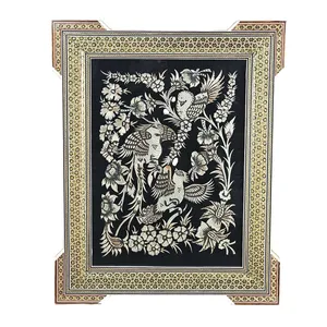 تابلو قلمزنی طرح گل و مرغ کد T5545