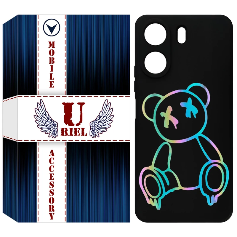 کاور یوریل قاب مدل KSH کد 44 طرح خرس رنگی مناسب برای گوشی موبایل شیائومی Redmi 13C 4G / Poco C65