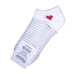 جوراب ساق کوتاه زنانه مدل شیشه ای قلب دار