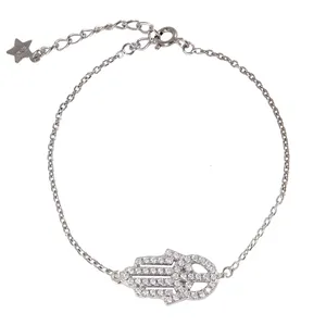 دستبند نقره زنانه بازرگانی میلادی مدل فانتزی کد DP_503