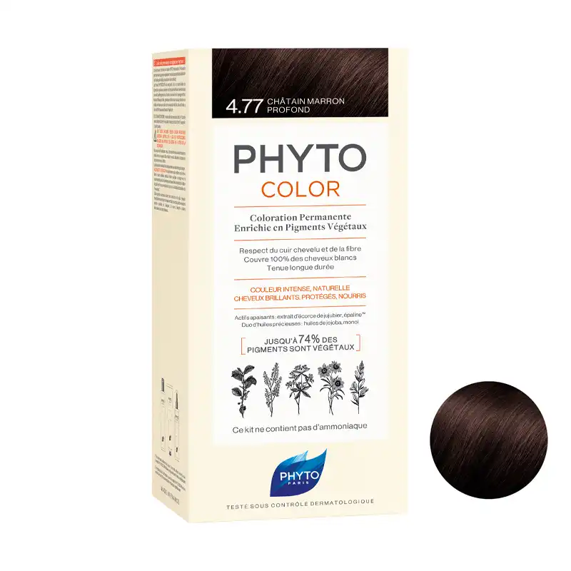 کیت رنگ مو فیتو شماره 4.77 حجم 50 میلی لیتر  رنگ قهوه ای شاه بلوطی