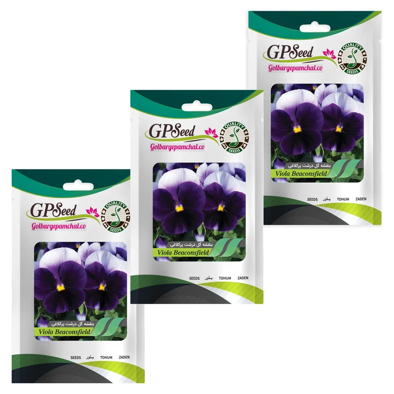 بذر گل بنفشه گلدرشت پرکلاغی گلبرگ پامچال کد GPF-284 مجموعه 3 عددی