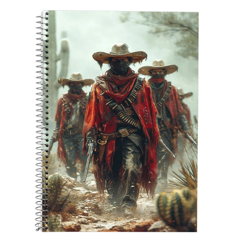 دفتر زبان 50 برگ مدوپد مدل دو خط طرح رد دد red dead کد DF13493
