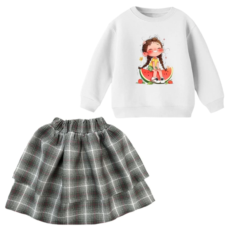 ست سویشرت و دامن دخترانه مدل دخترک یلدایی کد 03