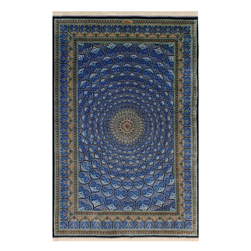 فرش دستبافت سه و نیم متری قم ابوالفضل بهی کد 120