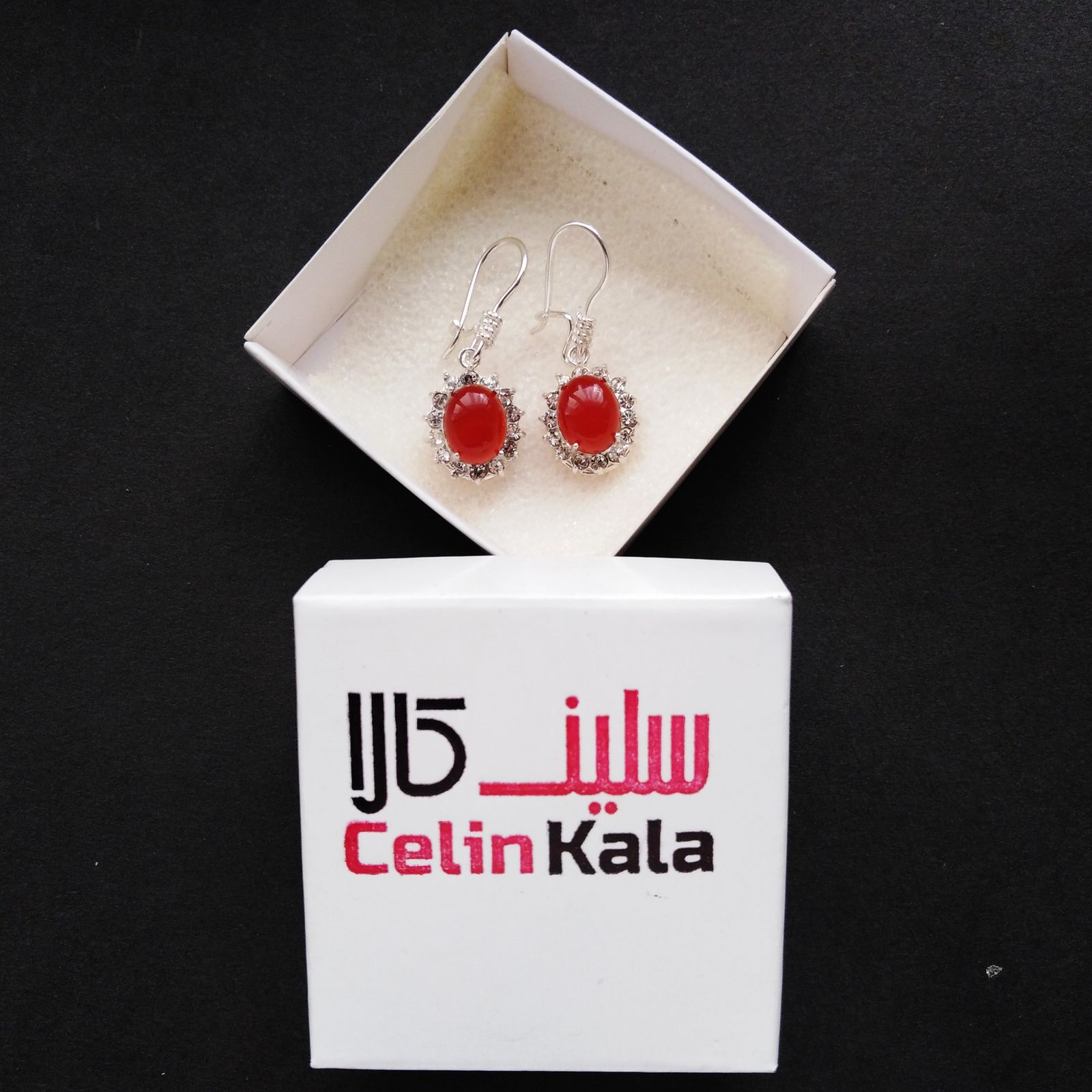 گوشواره نقره زنانه سلین کالا مدل عقیق ce-agh-gh9 -  - 3