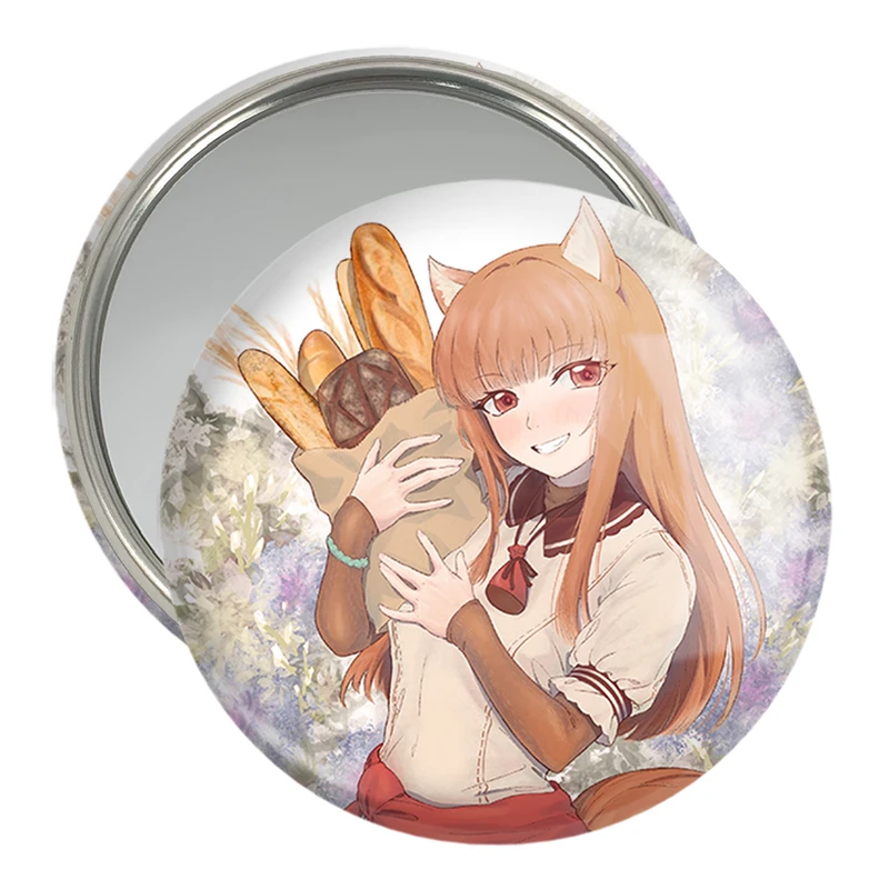 آینه جیبی خندالو مدل هولو انیمه ادویه و گرگ کد 36141