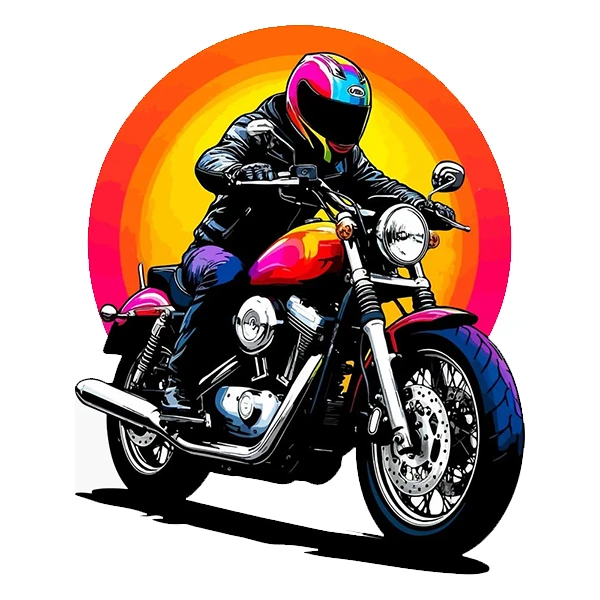 استیکر پارچه و لباس پاد آفرین طرح مرد موتور سوار کد 5508