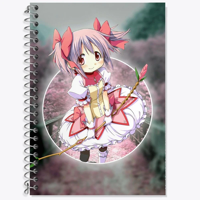 دفتر زبان 50 برگ خندالو مدل دو خط طرح مادوکا کانام انیمه مادوکا مجیکا Madoka Magica کد 18403