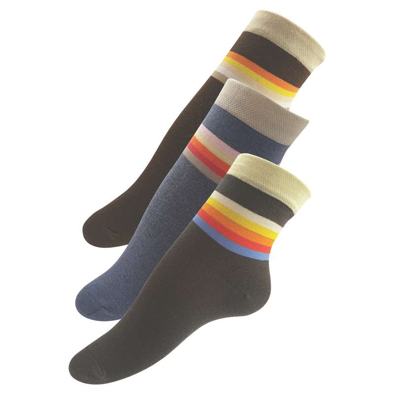 جوراب ساق کوتاه دخترانه کارن پوش مدل مدل رنگین کمان کد 200 بسته 3 عددی