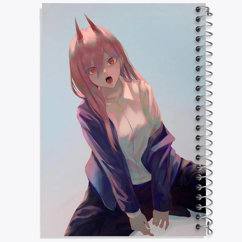 دفتر مشق 50 برگ خندالو مدل پاور انیمه مرد اره ای Chainsaw Man کد 23169