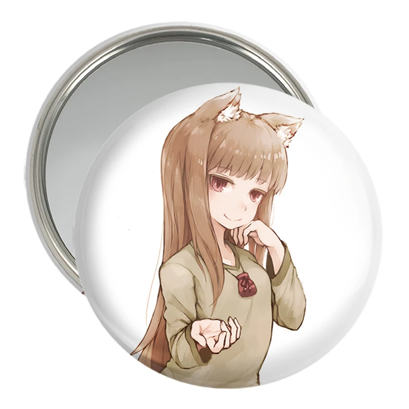 آینه جیبی خندالو مدل هولو انیمه ادویه و گرگ کد 36143