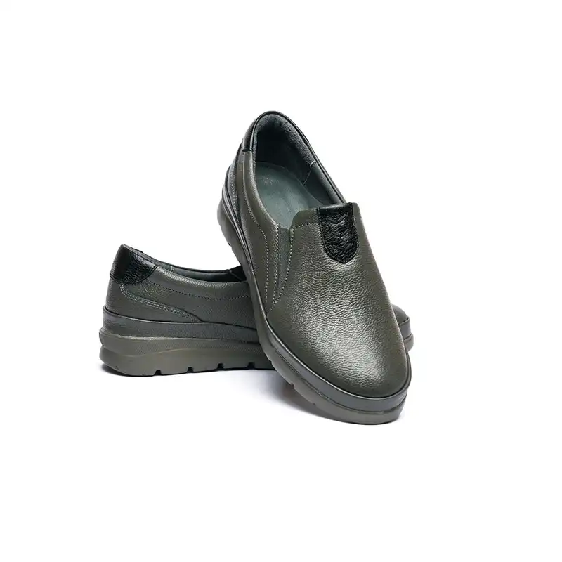 کفش روزمره زنانه مدل تمام چرم رنگ طوسی