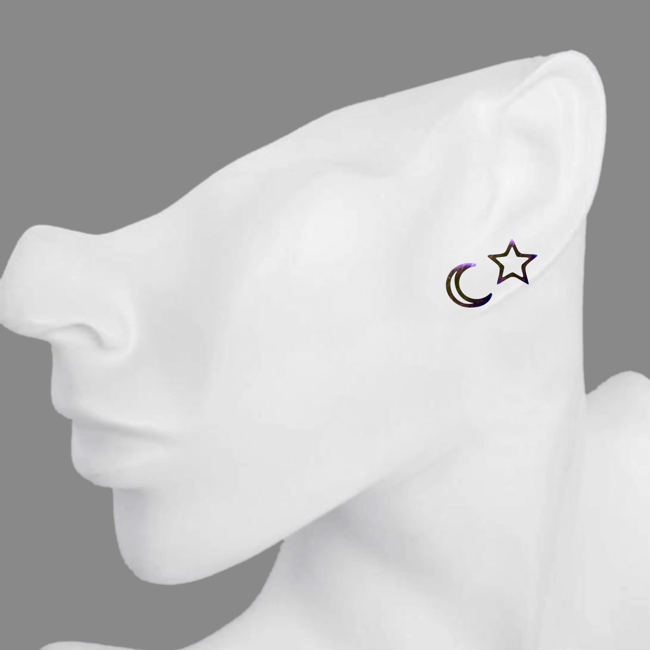 گوشواره زنانه طرح ماه و ستاره کد RKH_1651 مجموعه 2 عددی