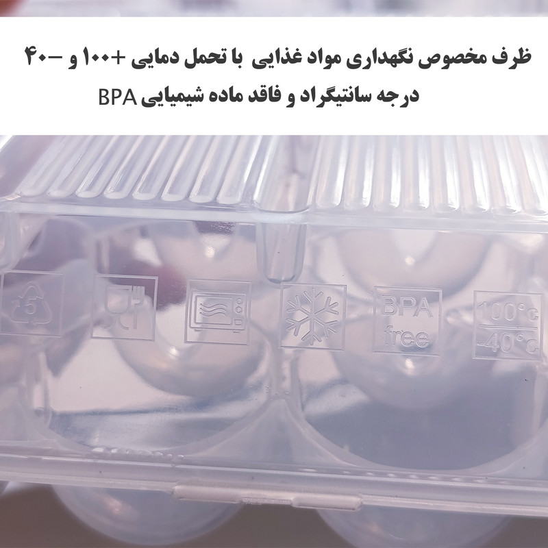 ظرف نگهدانده تخم مرغ زرمهر پلاستیک مدل 12 خانه