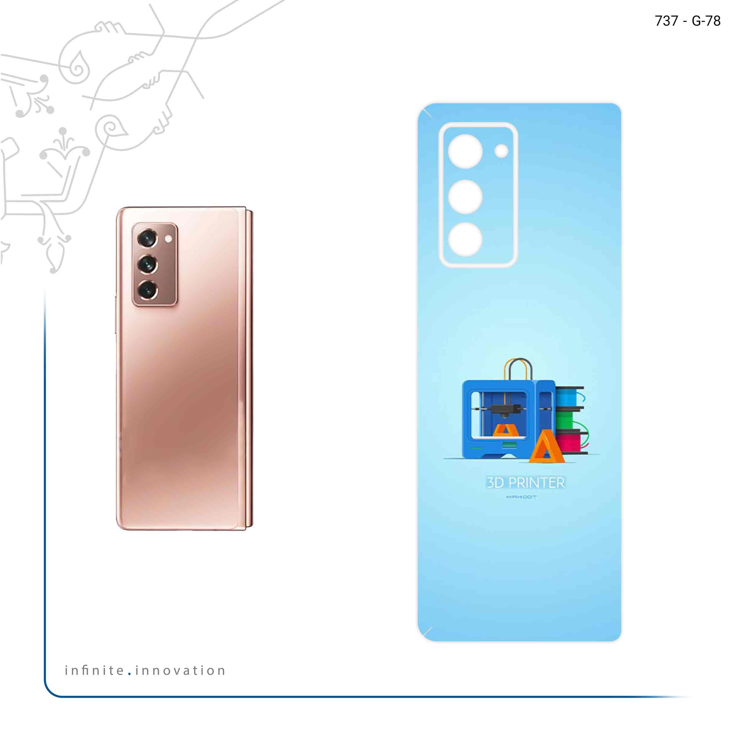 برچسب پوششی ماهوت مدل 3D Printer مناسب برای گوشی موبایل سامسونگ Galaxy Z FOLD 2