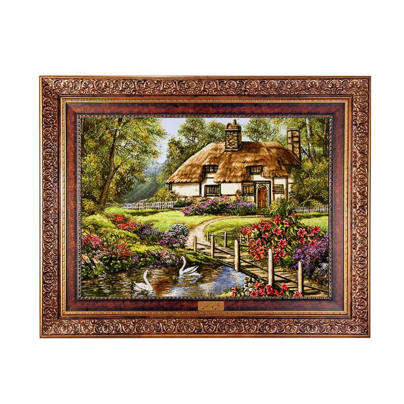 تابلو فرش ماشینی نقش نگار رضوی طرح منظره کد 553C