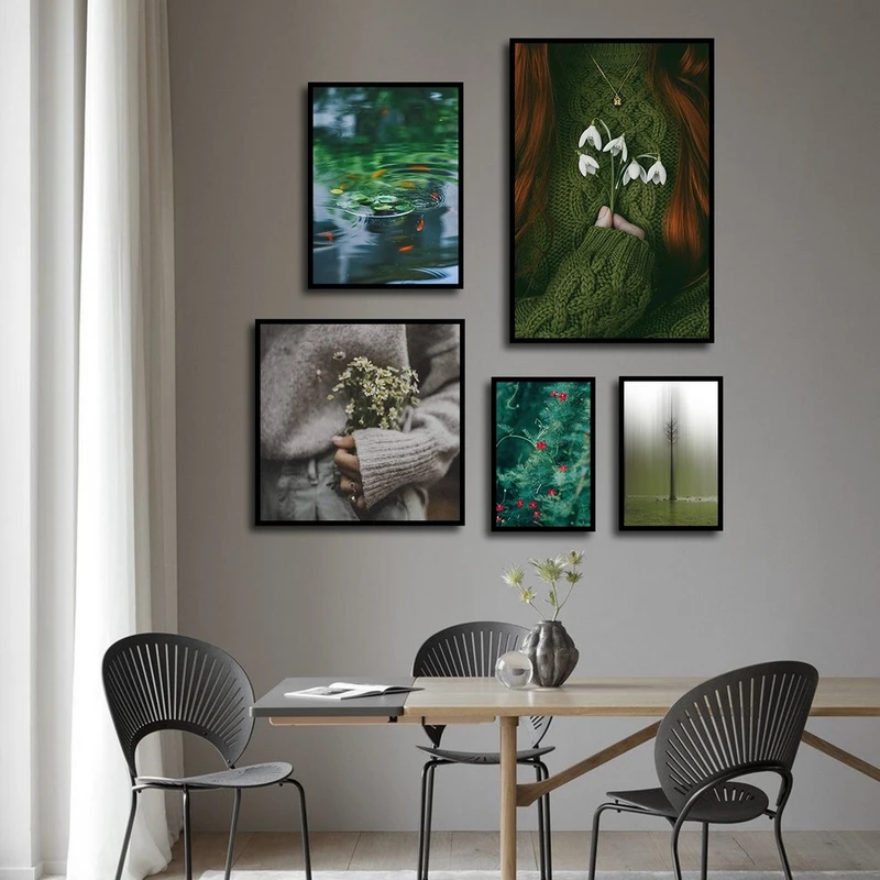 تابلو بکلیت طرح طبیعت و گل مدل B-2379 مجموعه 5 عددی