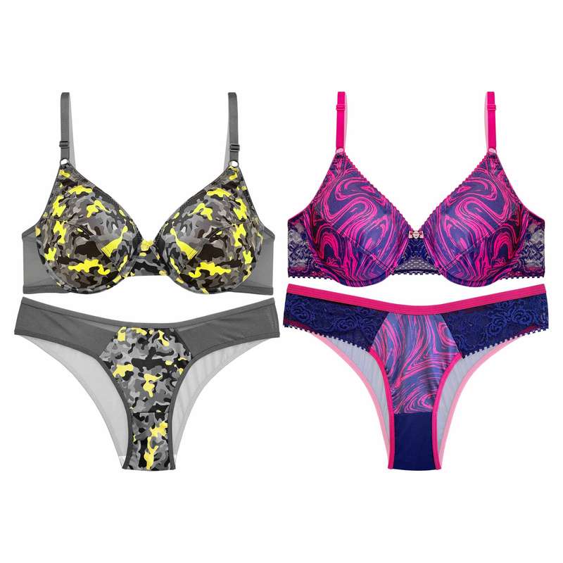 ست شورت و سوتین زنانه نوشه پوش کد 66105-66106 مجموعه 2 عددی