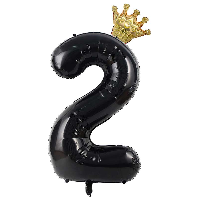 بادکنک فویلی لاکی بالونز مدل عدد 2 طرح تاجدار 