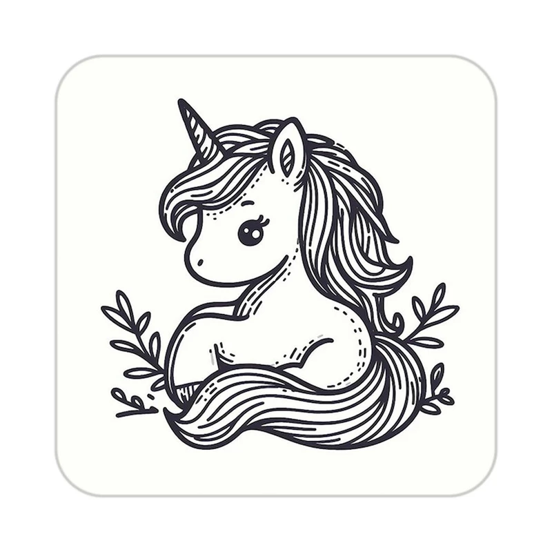 زیر لیوانی کاکتی طرح اسب تک شاخ و یونیکورن مدل mp31397