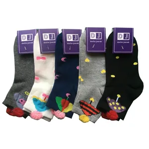 جوراب ساق کوتاه دخترانه دکتر جوراب مدل پنبه چتری بسته 5 عددی