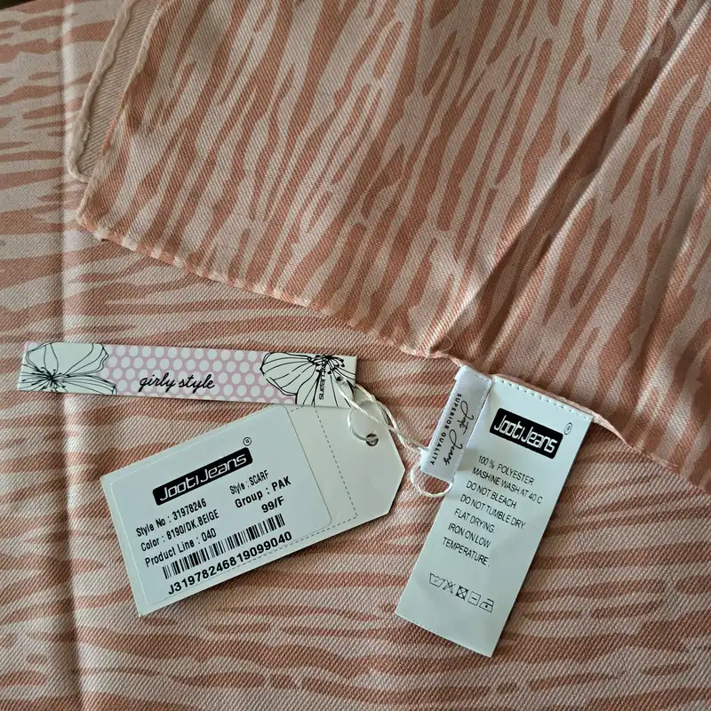 شال زنانه جوتی جینز مدل ببری کد 61 رنگ گلبهی