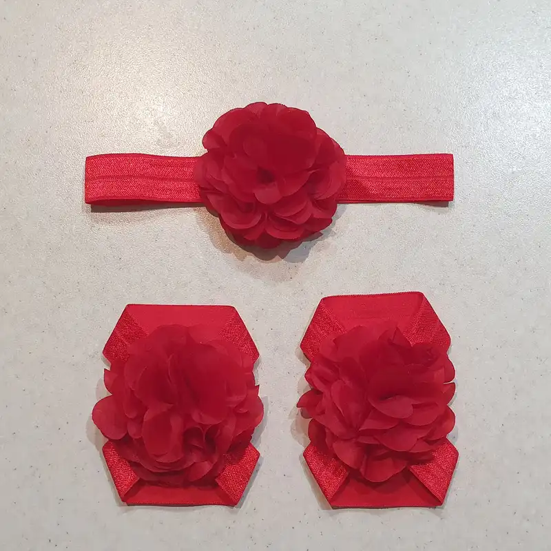 ست هدبند و پابند نوزادی مدل مانا